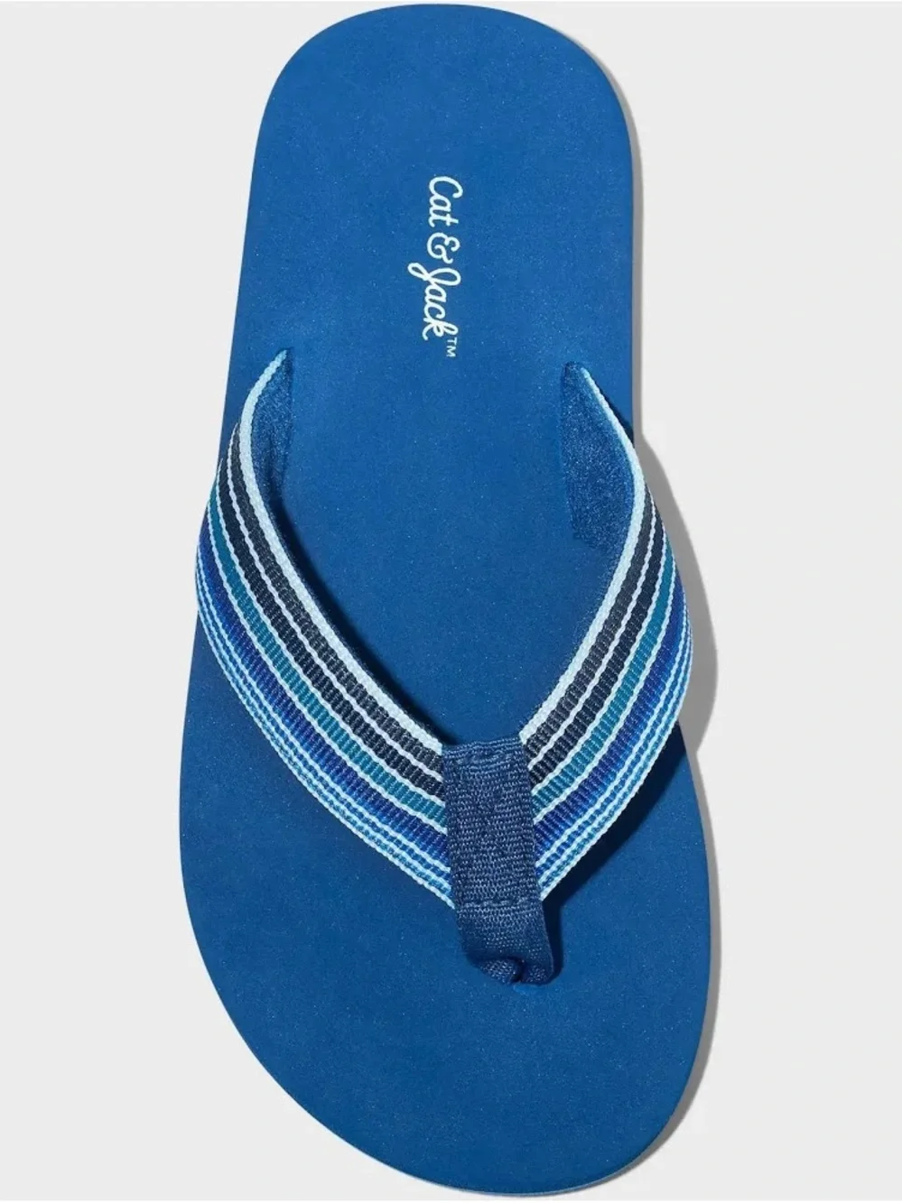 Cat & Jack Blue Striped Boys' Flip Flops
